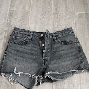 Levi washed black/gray Denim Women Shorts